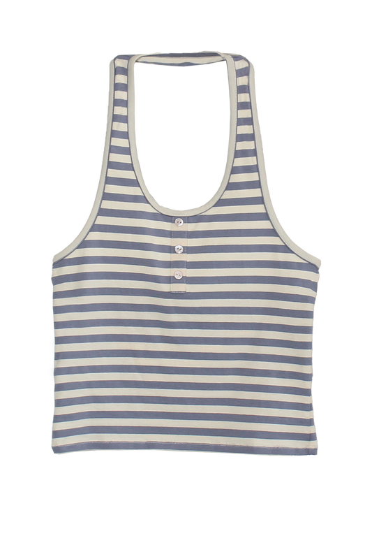 BRUNA HALTER TOP IN SEASIDE STRIPE