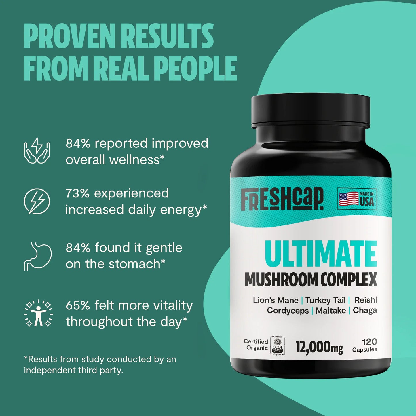 Organic Mushroom Complex Supplement Capsules